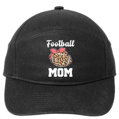 Leopard Football Mom Cute Gift 7-Panel Snapback Hat