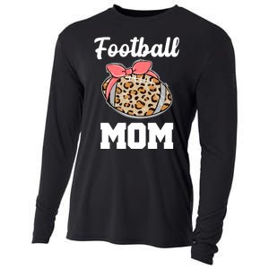 Leopard Football Mom Cute Gift Cooling Performance Long Sleeve Crew