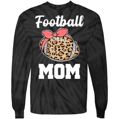 Leopard Football Mom Cute Gift Tie-Dye Long Sleeve Shirt