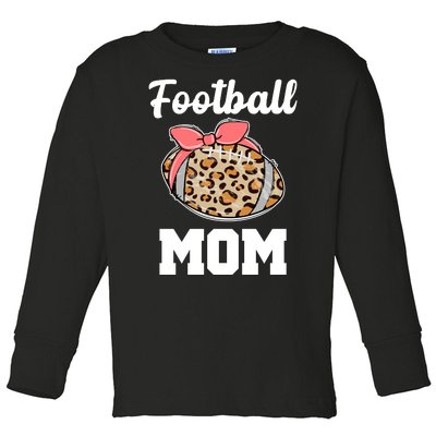 Leopard Football Mom Cute Gift Toddler Long Sleeve Shirt