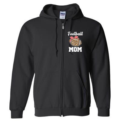 Leopard Football Mom Cute Gift Full Zip Hoodie