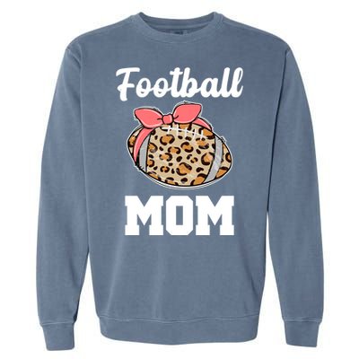 Leopard Football Mom Cute Gift Garment-Dyed Sweatshirt