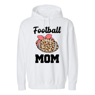 Leopard Football Mom Cute Gift Garment-Dyed Fleece Hoodie