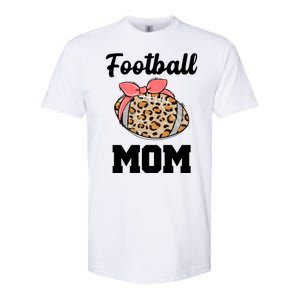 Leopard Football Mom Cute Gift Softstyle CVC T-Shirt