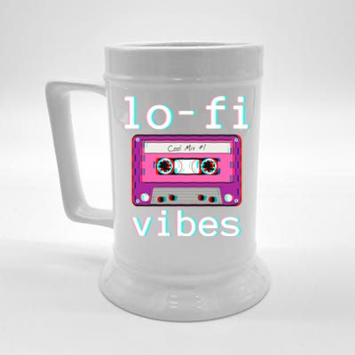 Low Fidelity Music Graphic Aesthetic Tape Logiftfi Vibes Print Gift Beer Stein