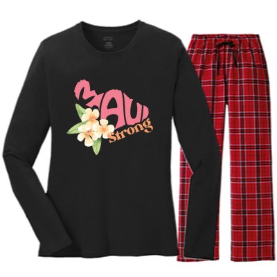 Lahaina Fires Maui Wildfire Relief Maui Strong Women's Long Sleeve Flannel Pajama Set 