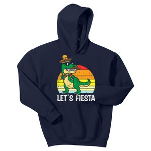 Let's Fiesta Mexican Dino Trex Cinco De Mayo Boy Kids Hoodie