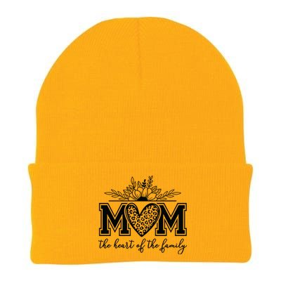 Loving Floral Mom Heart Knit Cap Winter Beanie