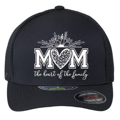 Loving Floral Mom Heart Flexfit Unipanel Trucker Cap