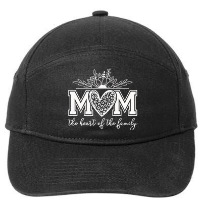 Loving Floral Mom Heart 7-Panel Snapback Hat