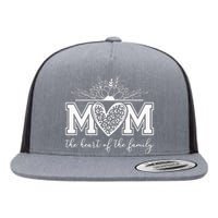 Loving Floral Mom Heart Flat Bill Trucker Hat