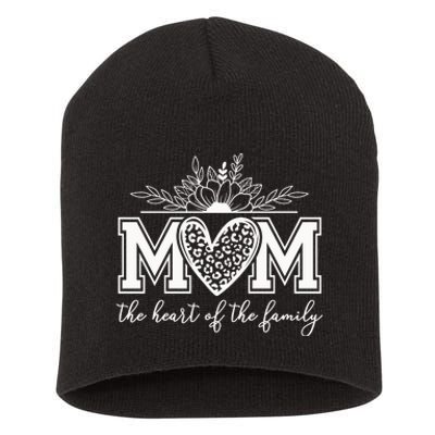 Loving Floral Mom Heart Short Acrylic Beanie