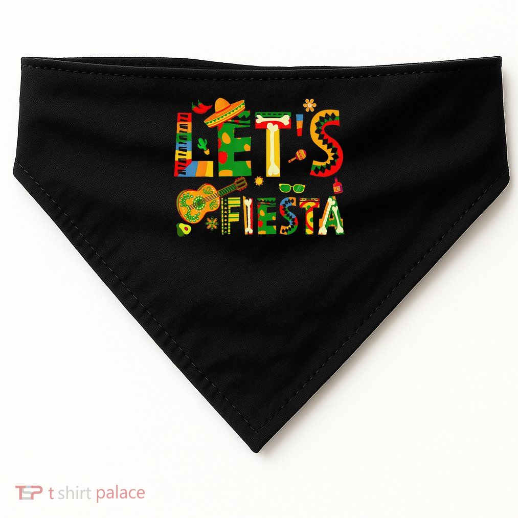 Lets Fiesta Mexican Family Fiesta Squad Cinco De Mayo USA-Made Doggie Bandana
