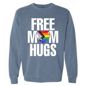 Lgbtq Free Mom Hugs Pride Lgbt Ally Rainbow Proud Mom Funny Gift Garment-Dyed Sweatshirt