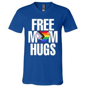 Lgbtq Free Mom Hugs Pride Lgbt Ally Rainbow Proud Mom Funny Gift V-Neck T-Shirt