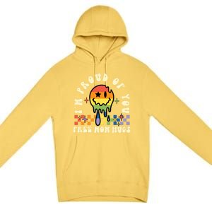 Lgbtq Free Mom Hugs Pride Month Lgbt Retro Groovy Great Gift Premium Pullover Hoodie