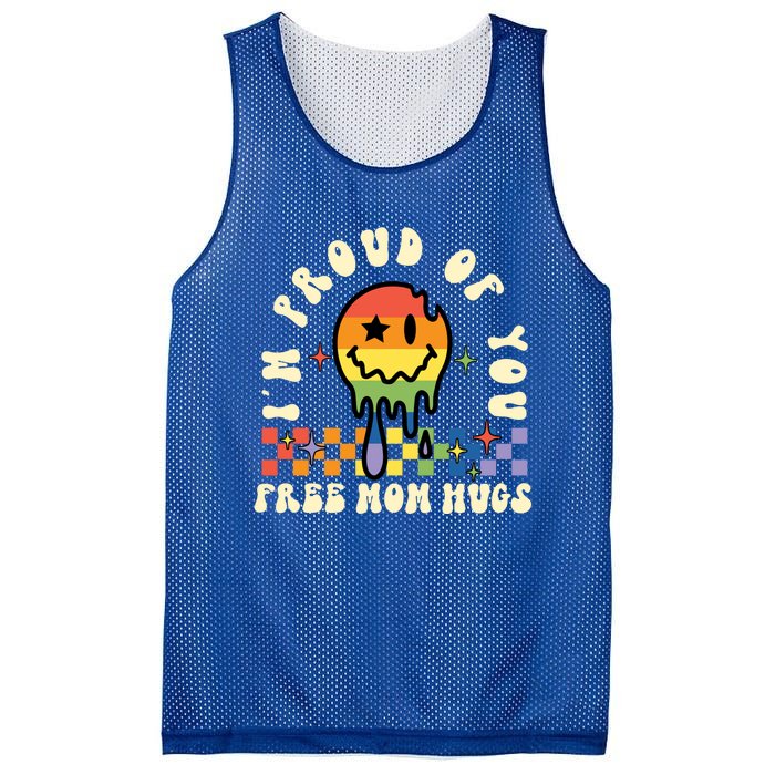 Lgbtq Free Mom Hugs Pride Month Lgbt Retro Groovy Great Gift Mesh Reversible Basketball Jersey Tank