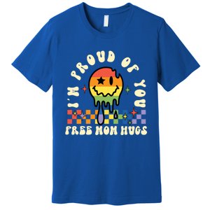 Lgbtq Free Mom Hugs Pride Month Lgbt Retro Groovy Great Gift Premium T-Shirt