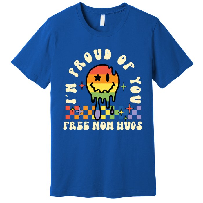 Lgbtq Free Mom Hugs Pride Month Lgbt Retro Groovy Great Gift Premium T-Shirt