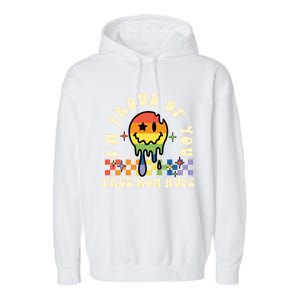 Lgbtq Free Mom Hugs Pride Month Lgbt Retro Groovy Great Gift Garment-Dyed Fleece Hoodie