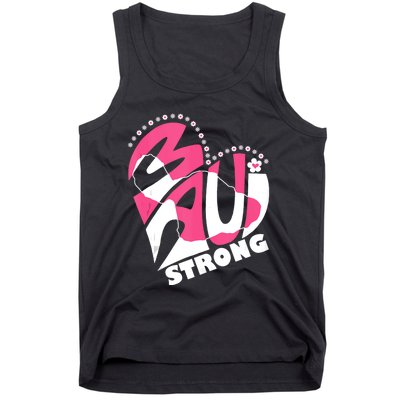 Love For Maui Hawaii Heart Flowers Ocean Beaches Strong Tank Top