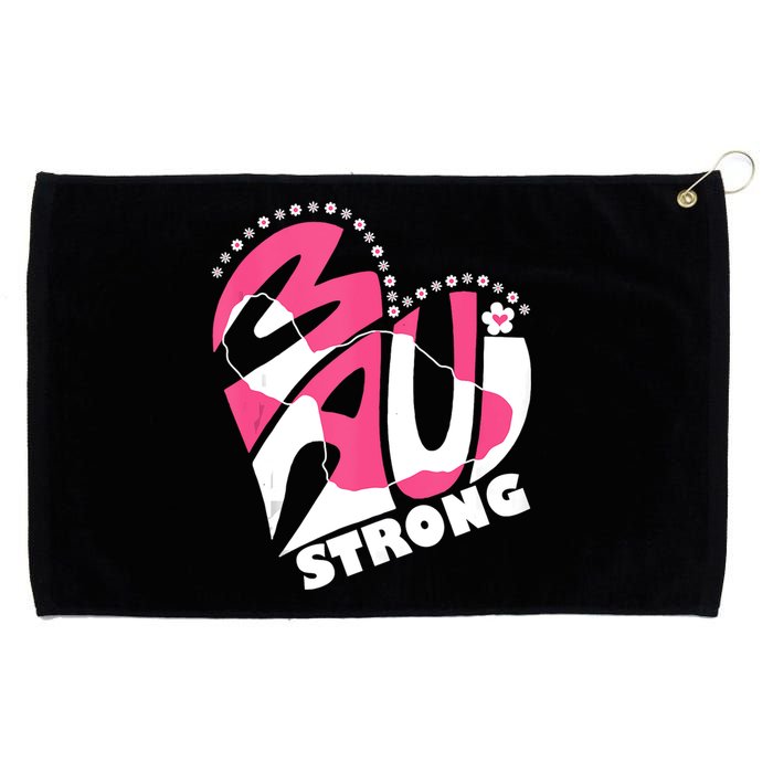 Love For Maui Hawaii Heart Flowers Ocean Beaches Strong Grommeted Golf Towel