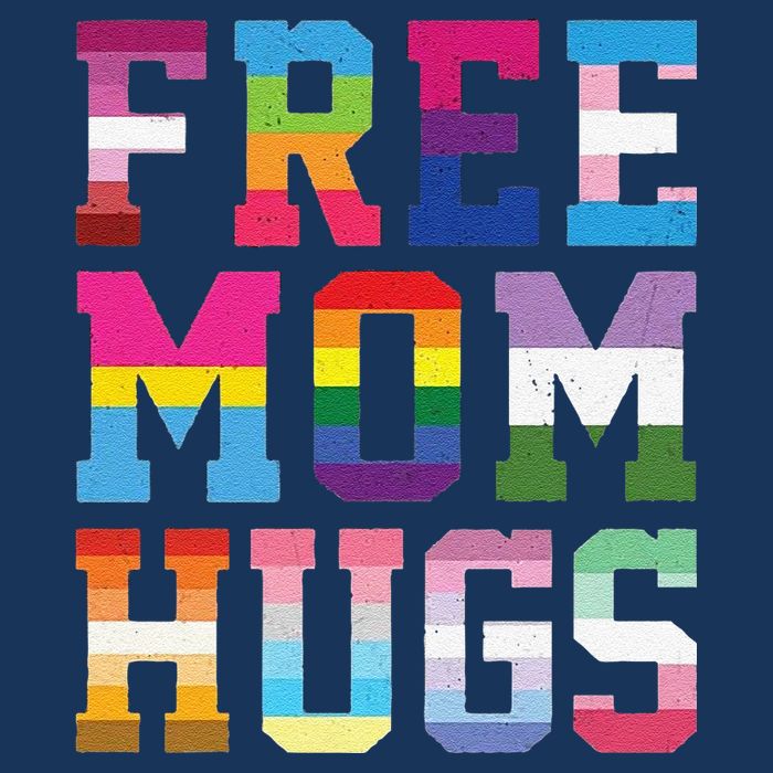 Lgbtq+ Free Mom Hugs 7 Panel Mesh Trucker Snapback Hat