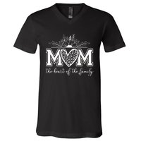 Loving Floral Mom Heart V-Neck T-Shirt