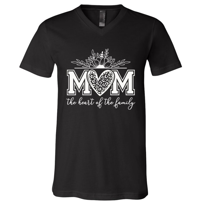 Loving Floral Mom Heart V-Neck T-Shirt