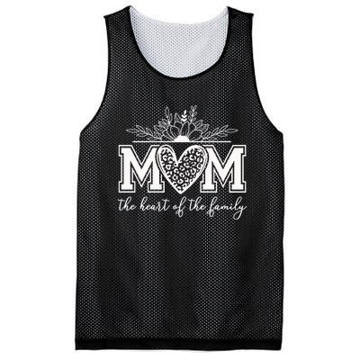 Loving Floral Mom Heart Mesh Reversible Basketball Jersey Tank