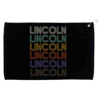 Lincoln First Name Retro Pattern Vintage Stylet Grommeted Golf Towel