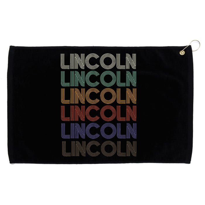 Lincoln First Name Retro Pattern Vintage Stylet Grommeted Golf Towel