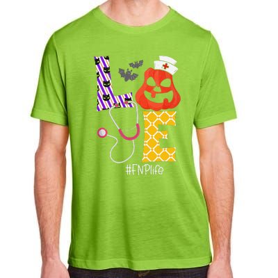 Love Fnp Nurse Life Spooky Nurse Pumpkin Halloween Adult ChromaSoft Performance T-Shirt