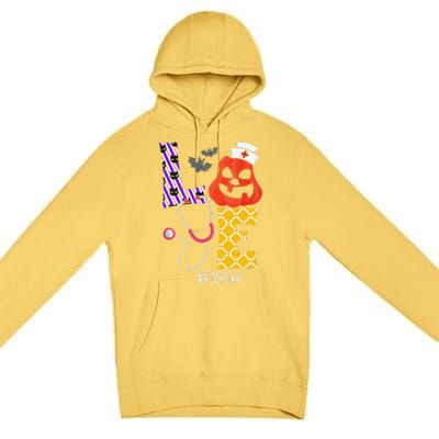 Love Fnp Nurse Life Spooky Nurse Pumpkin Halloween Premium Pullover Hoodie