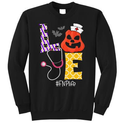 Love Fnp Nurse Life Spooky Nurse Pumpkin Halloween Sweatshirt