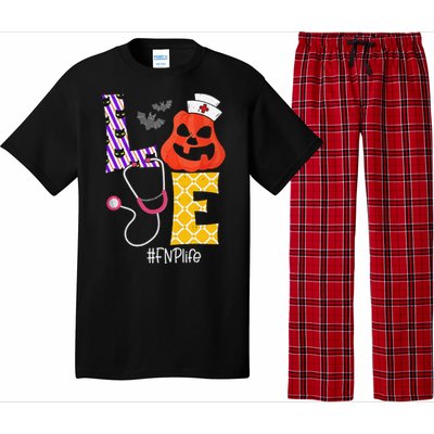 Love Fnp Nurse Life Spooky Nurse Pumpkin Halloween Pajama Set