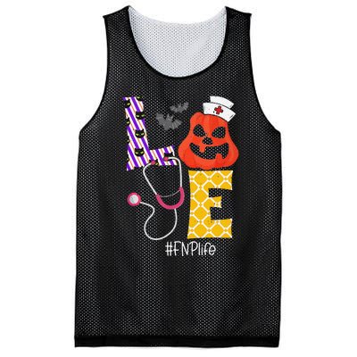 Love Fnp Nurse Life Spooky Nurse Pumpkin Halloween Mesh Reversible Basketball Jersey Tank