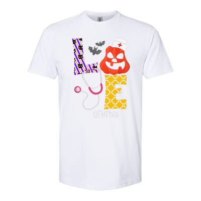 Love Fnp Nurse Life Spooky Nurse Pumpkin Halloween Softstyle CVC T-Shirt