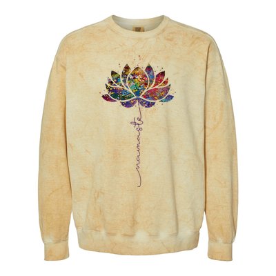 Lotus Flower Namaste Yoga Watercolor Meditation Zen Bohemian Colorblast Crewneck Sweatshirt