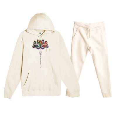 Lotus Flower Namaste Yoga Watercolor Meditation Zen Bohemian Premium Hooded Sweatsuit Set