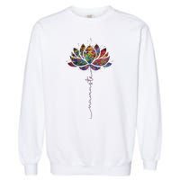 Lotus Flower Namaste Yoga Watercolor Meditation Zen Bohemian Garment-Dyed Sweatshirt