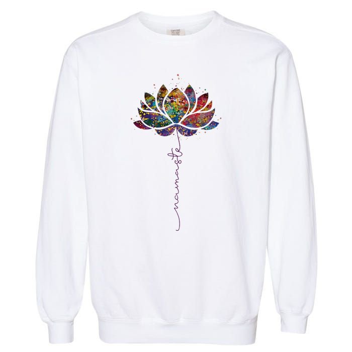 Lotus Flower Namaste Yoga Watercolor Meditation Zen Bohemian Garment-Dyed Sweatshirt