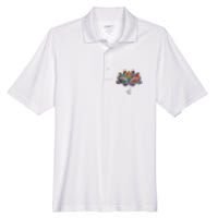 Lotus Flower Namaste Yoga Watercolor Meditation Zen Bohemian Men's Origin Performance Pique Polo