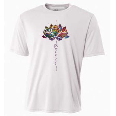 Lotus Flower Namaste Yoga Watercolor Meditation Zen Bohemian Cooling Performance Crew T-Shirt