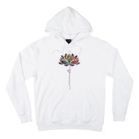 Lotus Flower Namaste Yoga Watercolor Meditation Zen Bohemian Hoodie