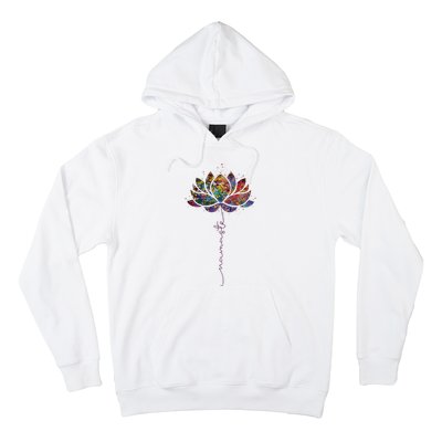 Lotus Flower Namaste Yoga Watercolor Meditation Zen Bohemian Hoodie