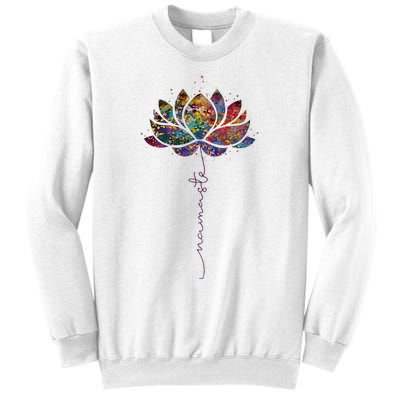 Lotus Flower Namaste Yoga Watercolor Meditation Zen Bohemian Sweatshirt