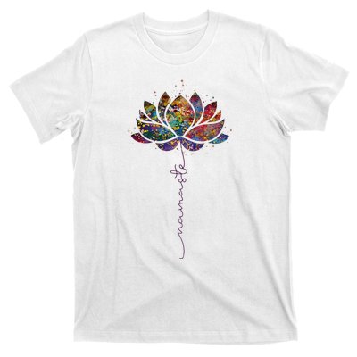 Lotus Flower Namaste Yoga Watercolor Meditation Zen Bohemian T-Shirt