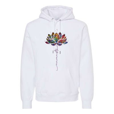 Lotus Flower Namaste Yoga Watercolor Meditation Zen Bohemian Premium Hoodie