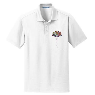 Lotus Flower Namaste Yoga Watercolor Meditation Zen Bohemian Dry Zone Grid Polo